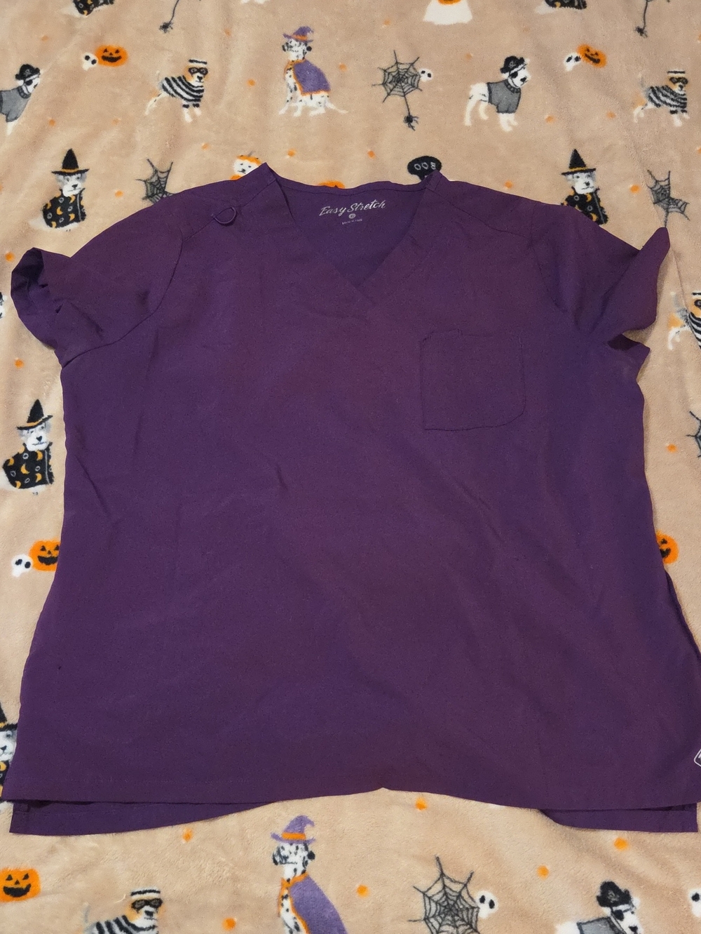 Purple V-Neck Top by Easy Stretch